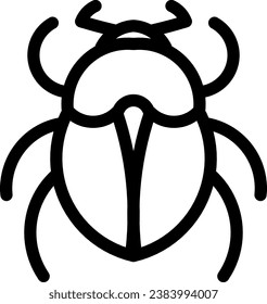 Minimalist silhouette of a beetle
