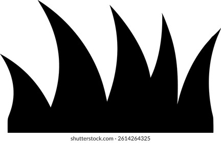 A minimalist silhouette black Grass icon design vector art illustration.