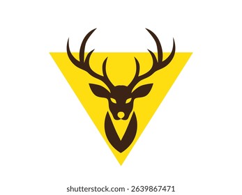 minimalist silhouette deer head symbol, for logo and icon