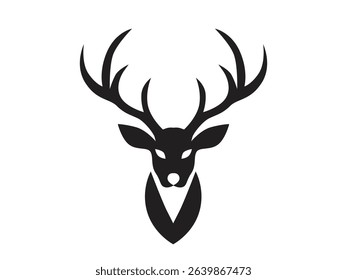 minimalist silhouette deer head symbol, for logo and icon