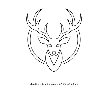 minimalist silhouette deer head symbol, for logo and icon
