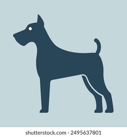 A minimalist silhouette dog drawing