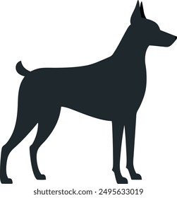 A minimalist silhouette dog vector