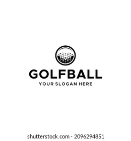 Minimalist silhouette GOLF BALL Circle Logo design