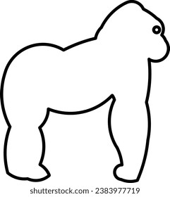 Minimalist silhouette of a gorilla