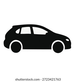 Ilustración gráfica del vehículo del automóvil de la forma del coche de Hatchback de la silueta minimalista
