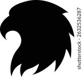 Minimalist Silhouette of a Hawk or Eagle Head in Profile