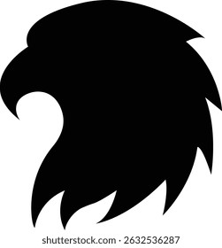 Minimalist Silhouette of a Hawk or Eagle Head in Profile