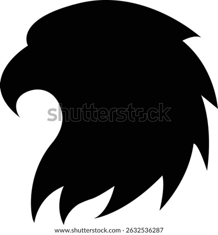 Minimalist Silhouette of a Hawk or Eagle Head in Profile