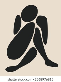 minimalist silhouette of human body expression