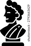 Minimalist Silhouette Icon Of A Classical Bust Statue