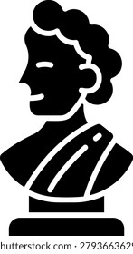 Minimalist Silhouette Icon Of A Classical Bust Statue