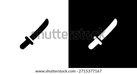 Minimalist Silhouette Katana Sword Weapon for Martial Art and Cut