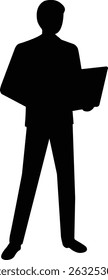 Minimalist Silhouette of a Man with Briefcase Facing Away