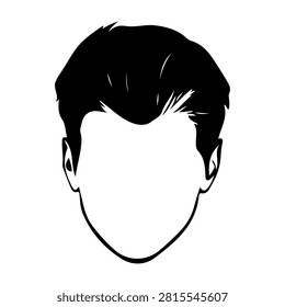 Minimalist silhouette of a man's head showcasing a trendy hairstyle and clean-shaven face, emphasizing modern fashion and grooming styles.