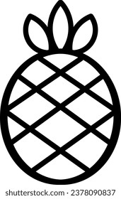 Minimalist silhouette of a pineapple