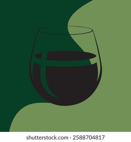 A minimalist Silhouette Rounded vector Glass Icon