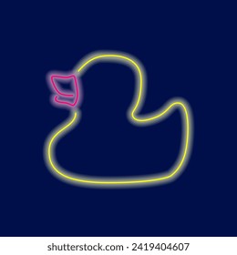 Minimalist silhouette of rubber duck. Outline vector illustration