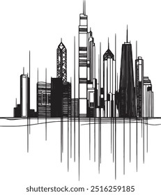 A Minimalist Silhouette Skyline Illustration.