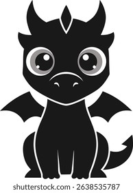 Minimalist silhouette style baby dragon