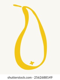 minimalist silhouette of yellow pear fruit