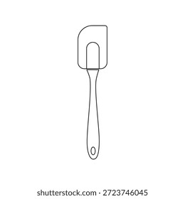 Minimalist Silicone Spatula Kitchenware line art Illustration. Baking Scraper Tool