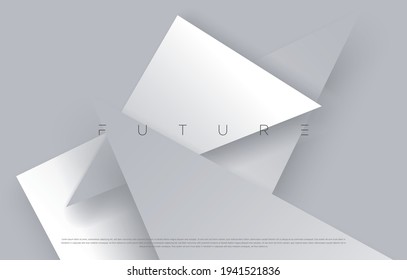 Minimalist silver abstract background design. Futuristic light exclusive graphic elements for advertising, website, poster, banner, key visual, book cover, brochure etc… Vector EPS