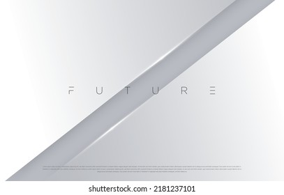 Minimalist silver abstract background design. Futuristic exclusive graphic elements for advertising, greeting cards, website, poster, banner, key visual, book cover, brochure etc… Vector EPS