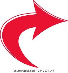 Una flecha simple y minimalista. Elemento vectorial para la indicación con fondo transparente