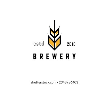 Minimalist and simple beer logo design. Brewery logo, grain vector.