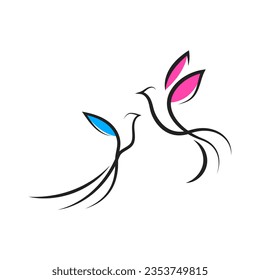 logotipo de aves minimalista y simple, vector