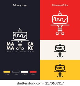 diseño minimalista sencillo de panadería de pasteles