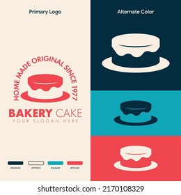 minimalist simple cake bakery logo design
