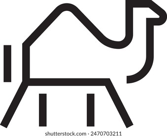 Minimalista simple Ilustración vectorial de contorno de camello