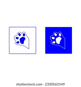 Logotipo minimalista y simple de la pata de gato con un tema monocromo, un logo moderno y bonito.