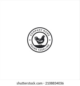 Minimalist and Simple Chicken Farm Logo. For business template illustration. Chicken mascot logo vector, Illustration of chicken logo.