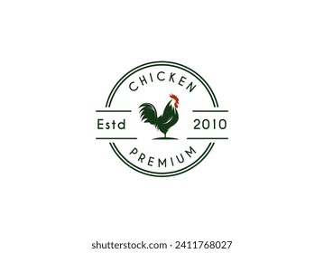 Minimalist and Simple Chicken Farm Logo. For business template illustration. Chicken mascot logo vector, Illustration of chicken.