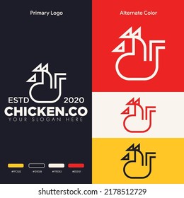 minimalistisches, einfaches Logo für Hühnchen