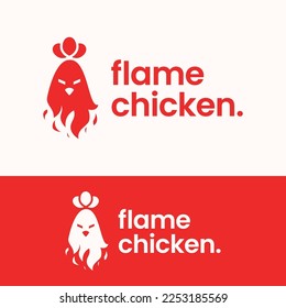 minimalist simple chicken logo template