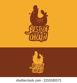 minimalist simple chicken logo template