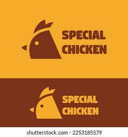 minimalist simple chicken logo template