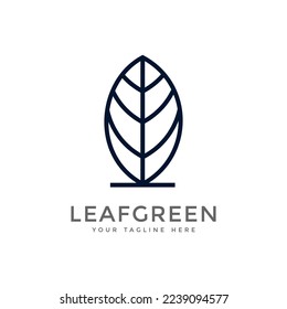 minimalistisches, einfaches und sauberes Logo, modernes Laubgrün