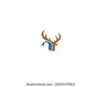 Diseño de logotipo de pez de ciervo simple minimalista, formato de Vector.