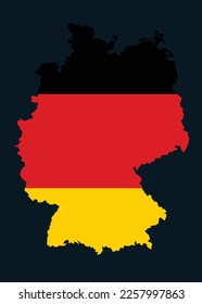 Minimalist simple design of Germany maps combining with Germany flag.