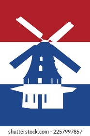 Minimalist simple design of Netherlands maps combining with Netherlands flag.
