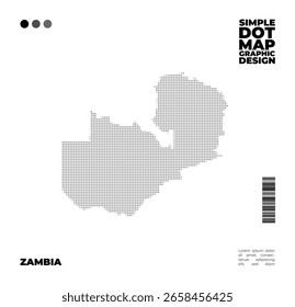 Minimalist and simple dot map design of Zambia