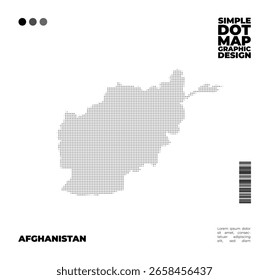 Minimalist and simple dot map design of Afghanistan