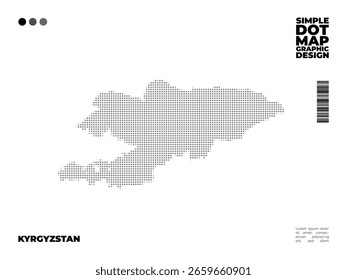 Minimalist and simple dot map of Kyrgyzstan