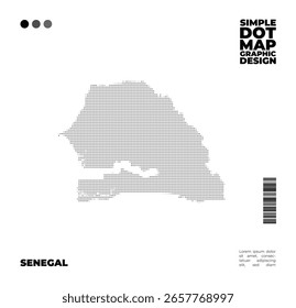 Mapa de puntos minimalista y simple de Senegal para infografía o educación