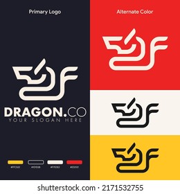 minimalist simple dragon logo design